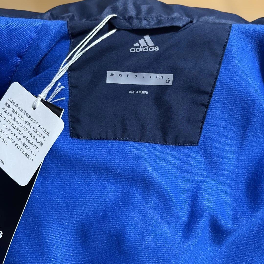 新品•未使用adidas ネイビー160cm フード付きベンチコート