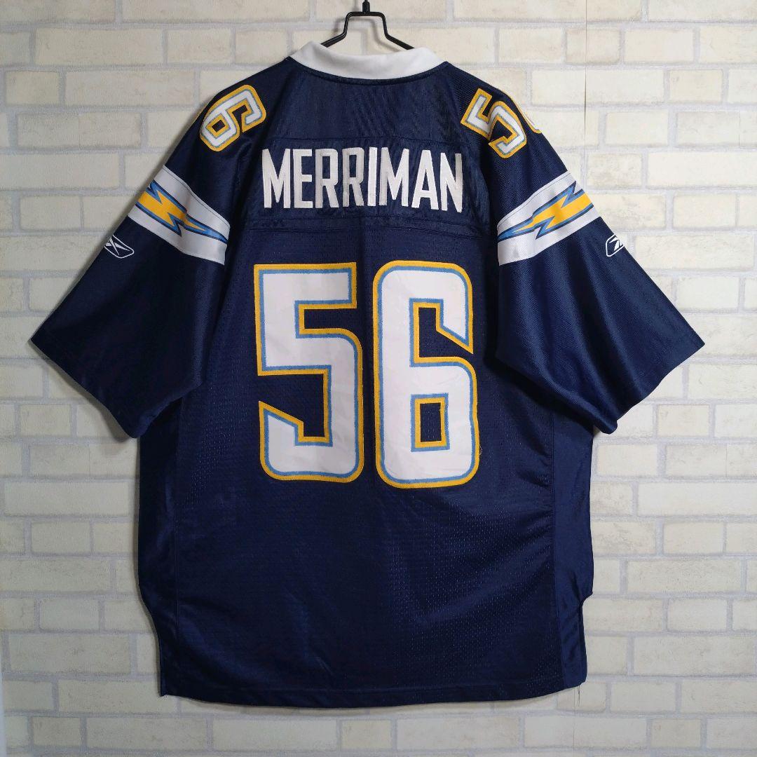 リーボック★NFL チャージャーズ メリマン アメフト ゲームシャツ 紺 XL