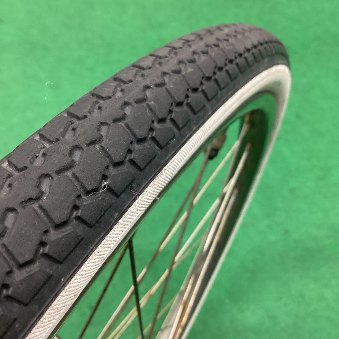 ステンレスリム　前輪　24x1-3/8 タイヤ付　ハブダイナモ　J2端子