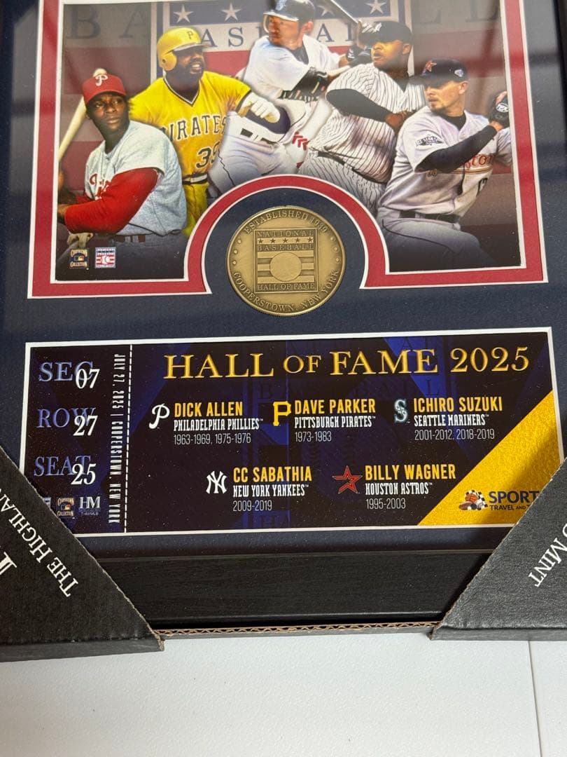 HALL OF FAME 2025 フレーム入り　記念　イチロー　サバシア