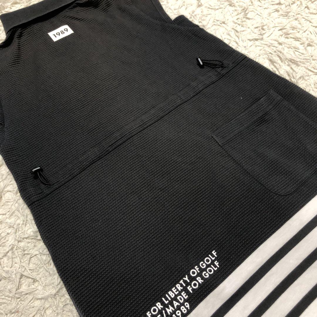 【希少美品】パーリーゲイツ　ポロワンピース　ワッフル地　裾ボーダー　ロゴ入り