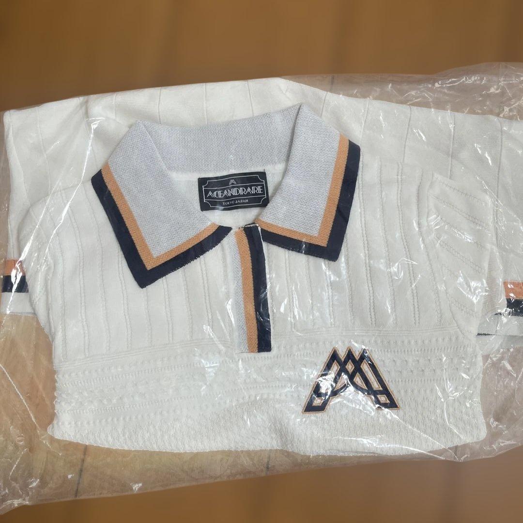 新品　エースアンドレア/WELINA レーシー ニットワンピース 158T 白