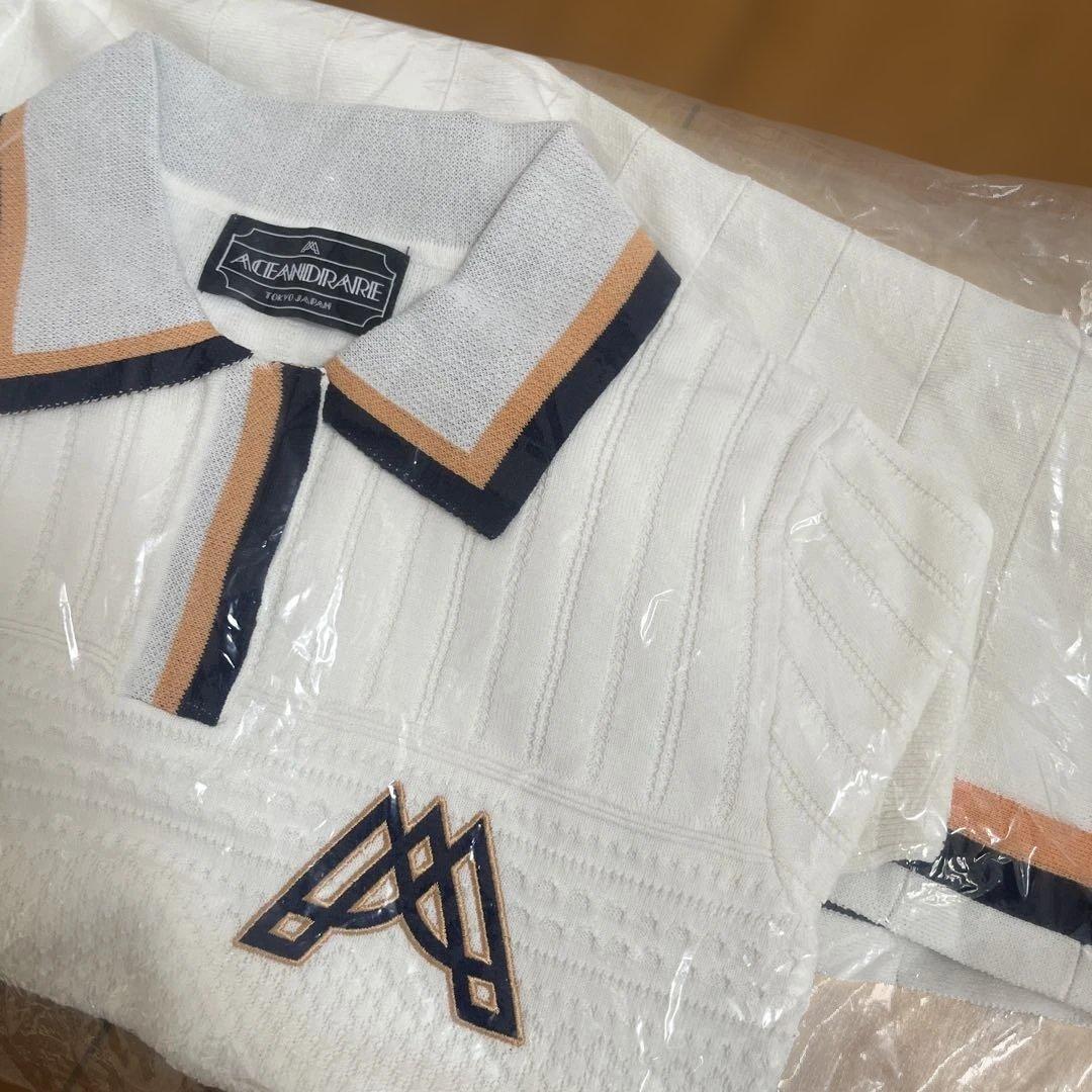 新品　エースアンドレア/WELINA レーシー ニットワンピース 158T 白