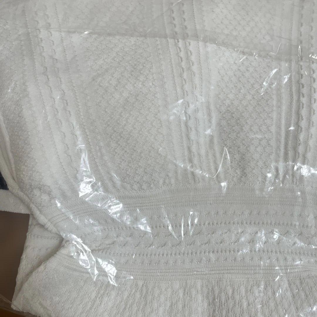 新品　エースアンドレア/WELINA レーシー ニットワンピース 158T 白
