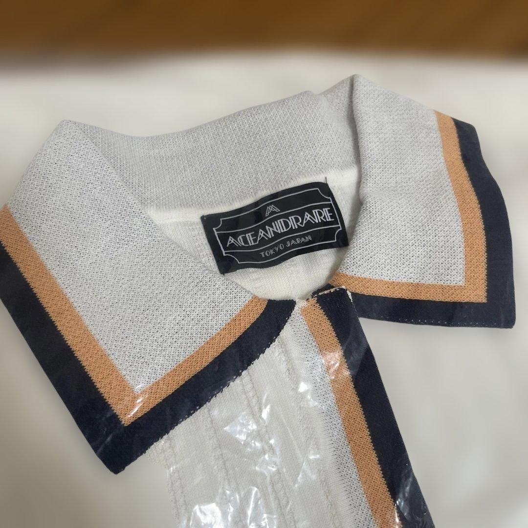 新品　エースアンドレア/WELINA レーシー ニットワンピース 158T 白