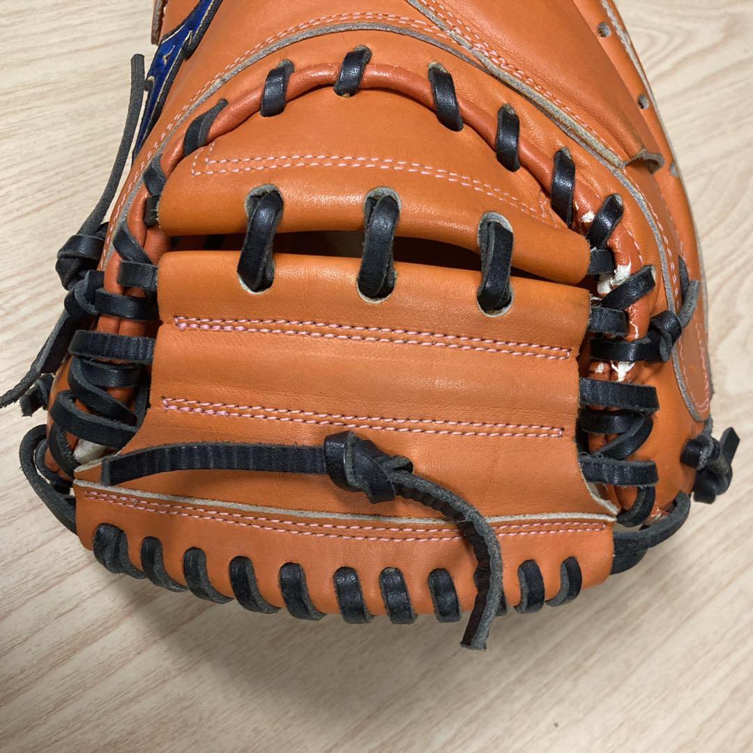 MIZUNOミズノ一般 軟式 捕手 野球 キャッチャーミット オレンジ
