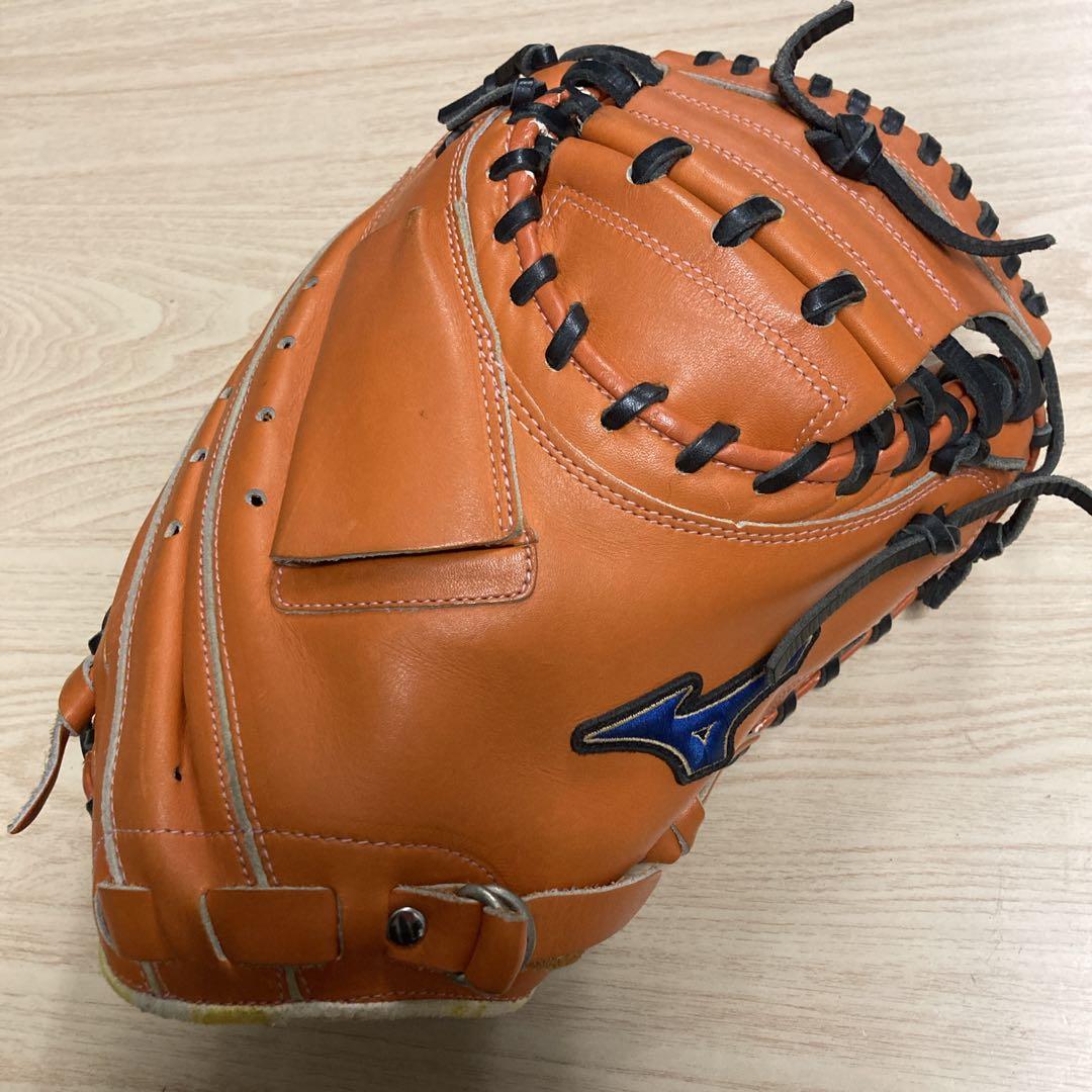 MIZUNOミズノ一般 軟式 捕手 野球 キャッチャーミット オレンジ