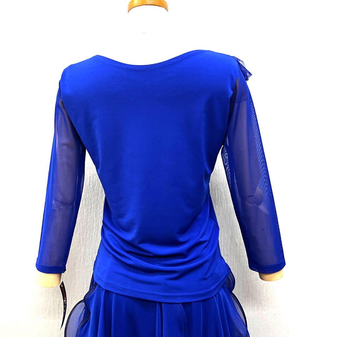 新品 社交ダンス セットアップ ロイヤルブルー