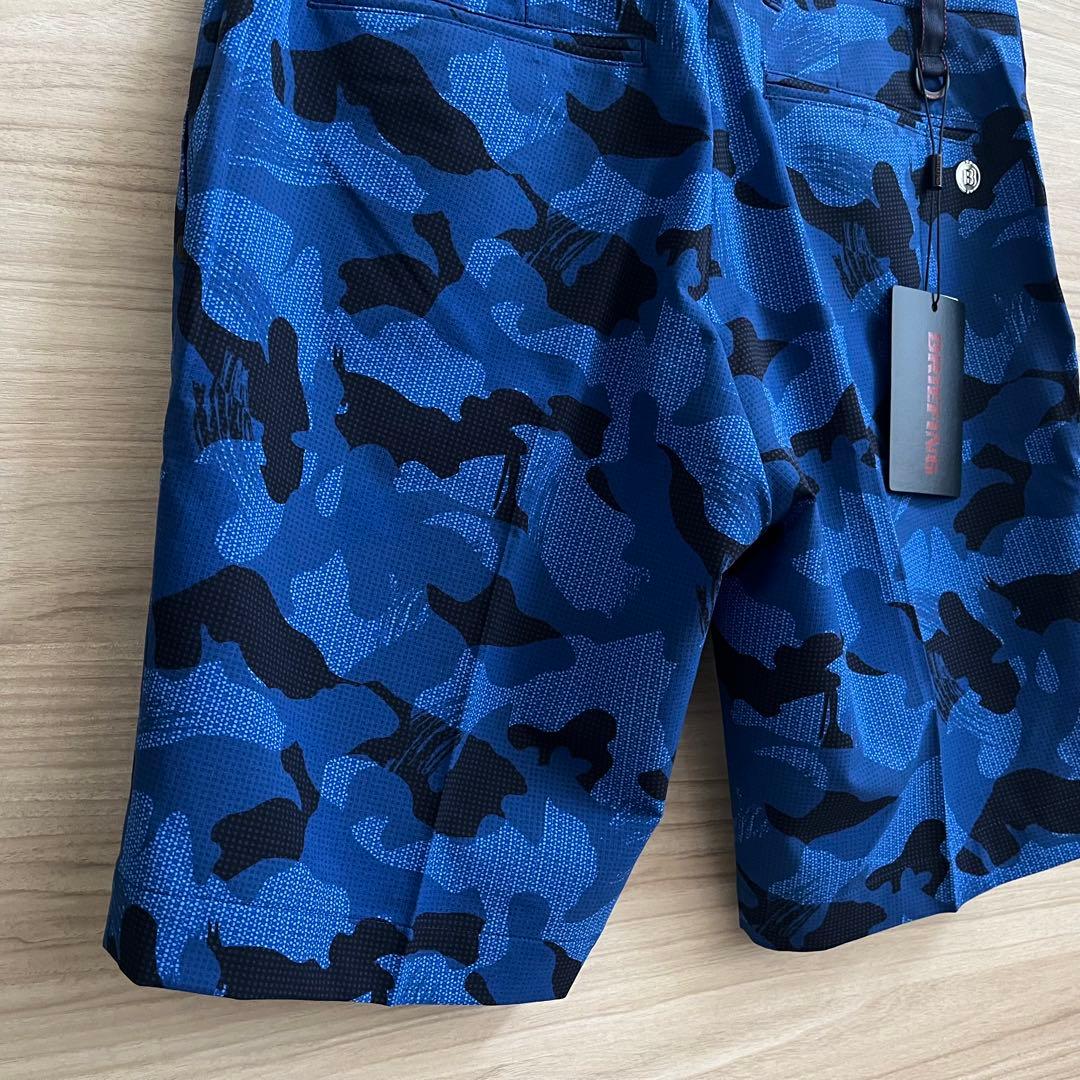新品★50,600円 BRIEFING 上下２枚ポロシャツ＆ハーフパンツ黒青 S