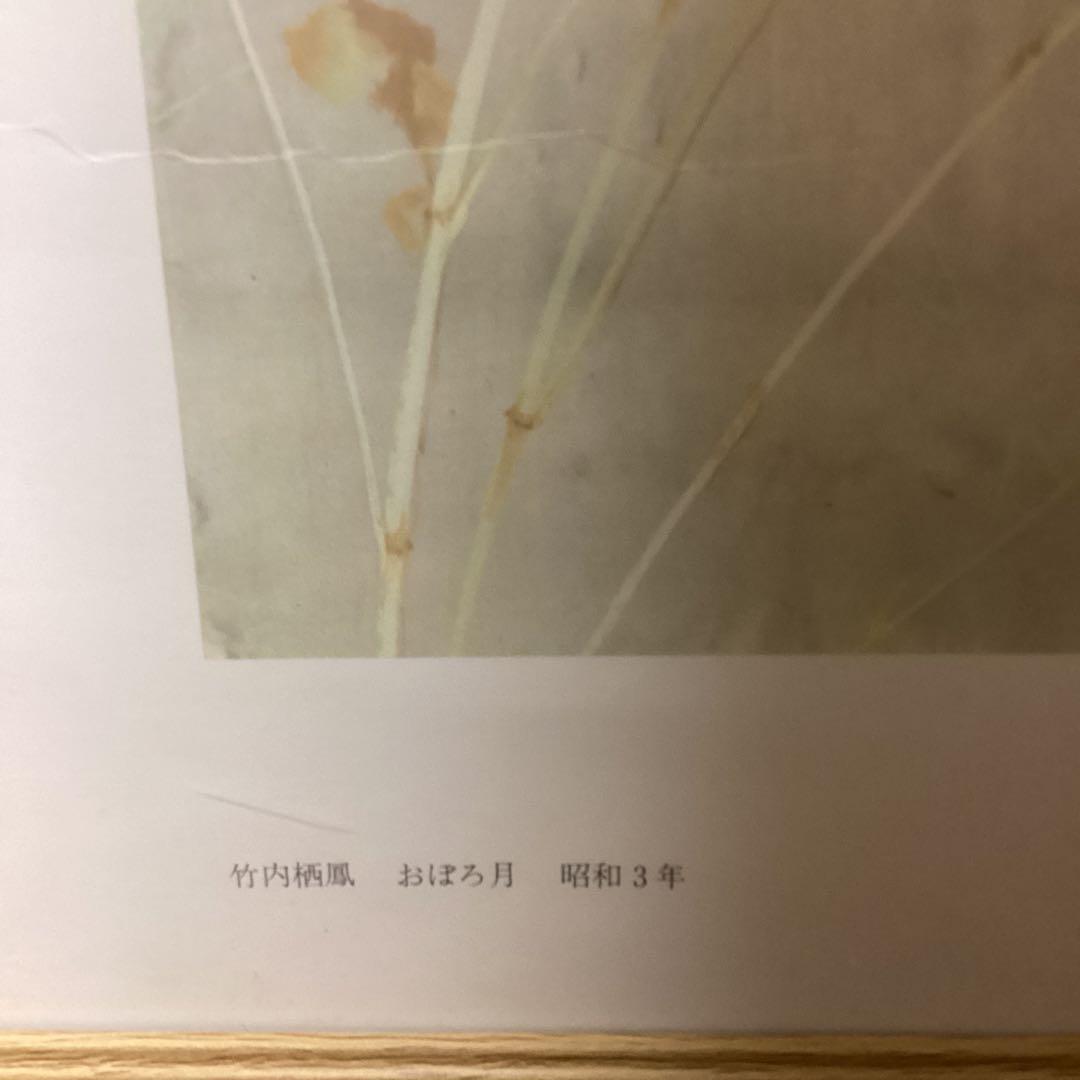 竹内栖鳳　　昭和3年作　【　おぼろ月　】　　大塚巧藝社　複製画　　額装仕立て