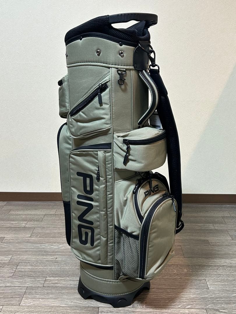 PING 自立式キャディバッグ　未使用品　10ポケットで収納力抜群！カーキ色
