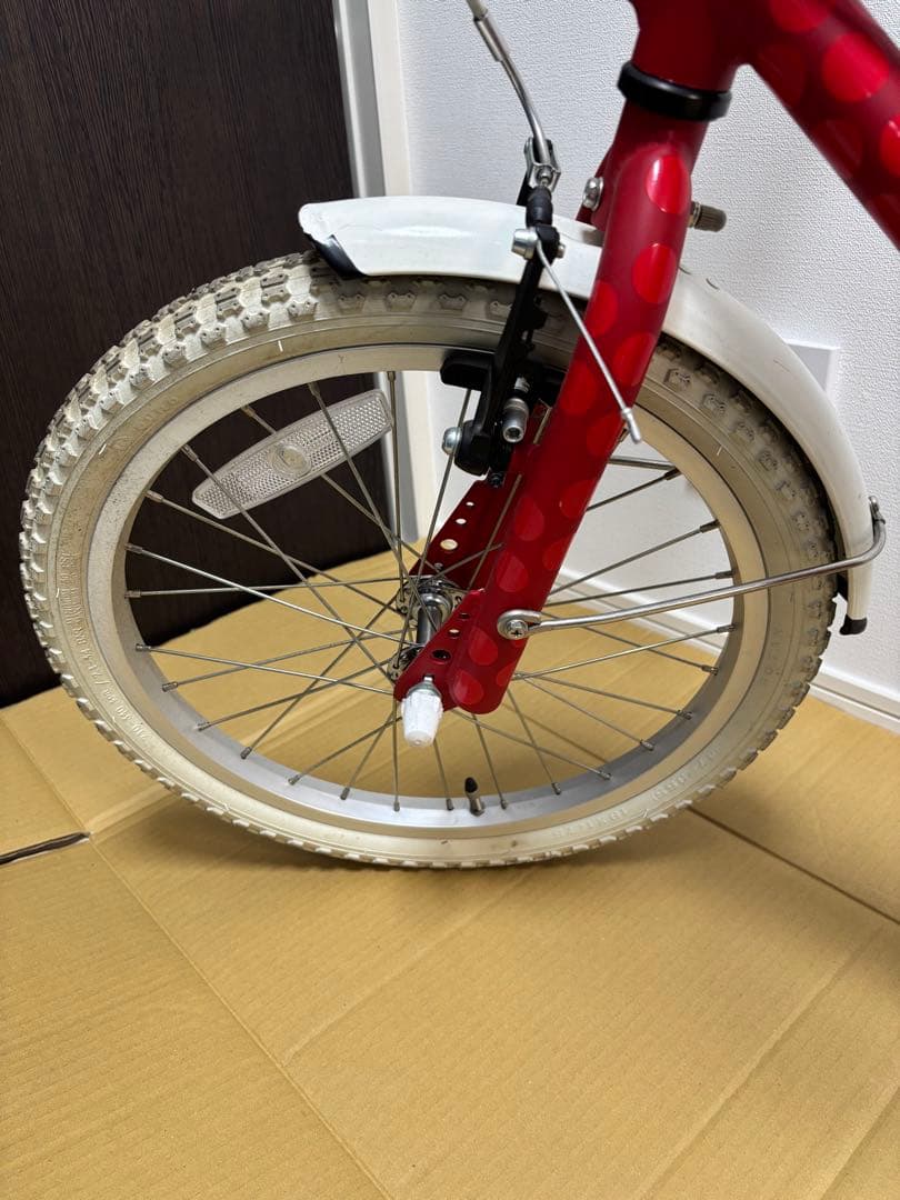 【アルコバ】キッズバイク 18インチ 赤水玉柄