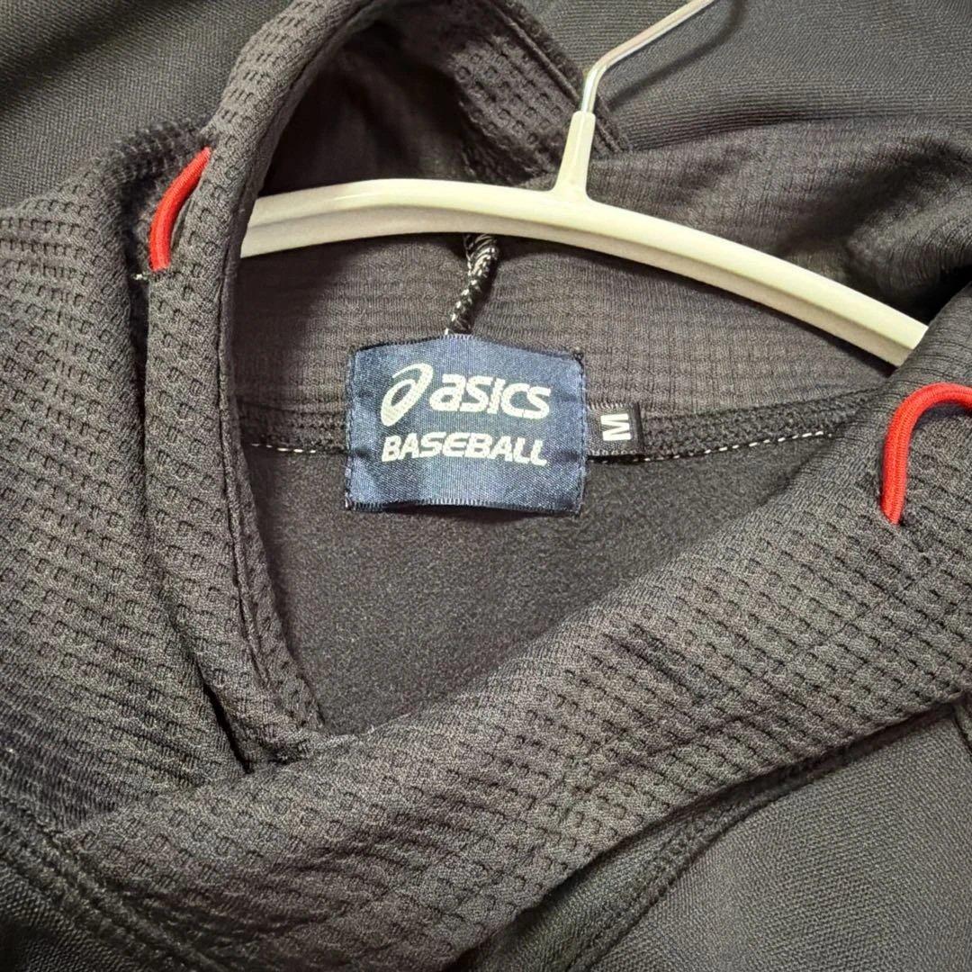 値下げasics BASEBALLフード付き上下セット メンズMサイズ ブラック