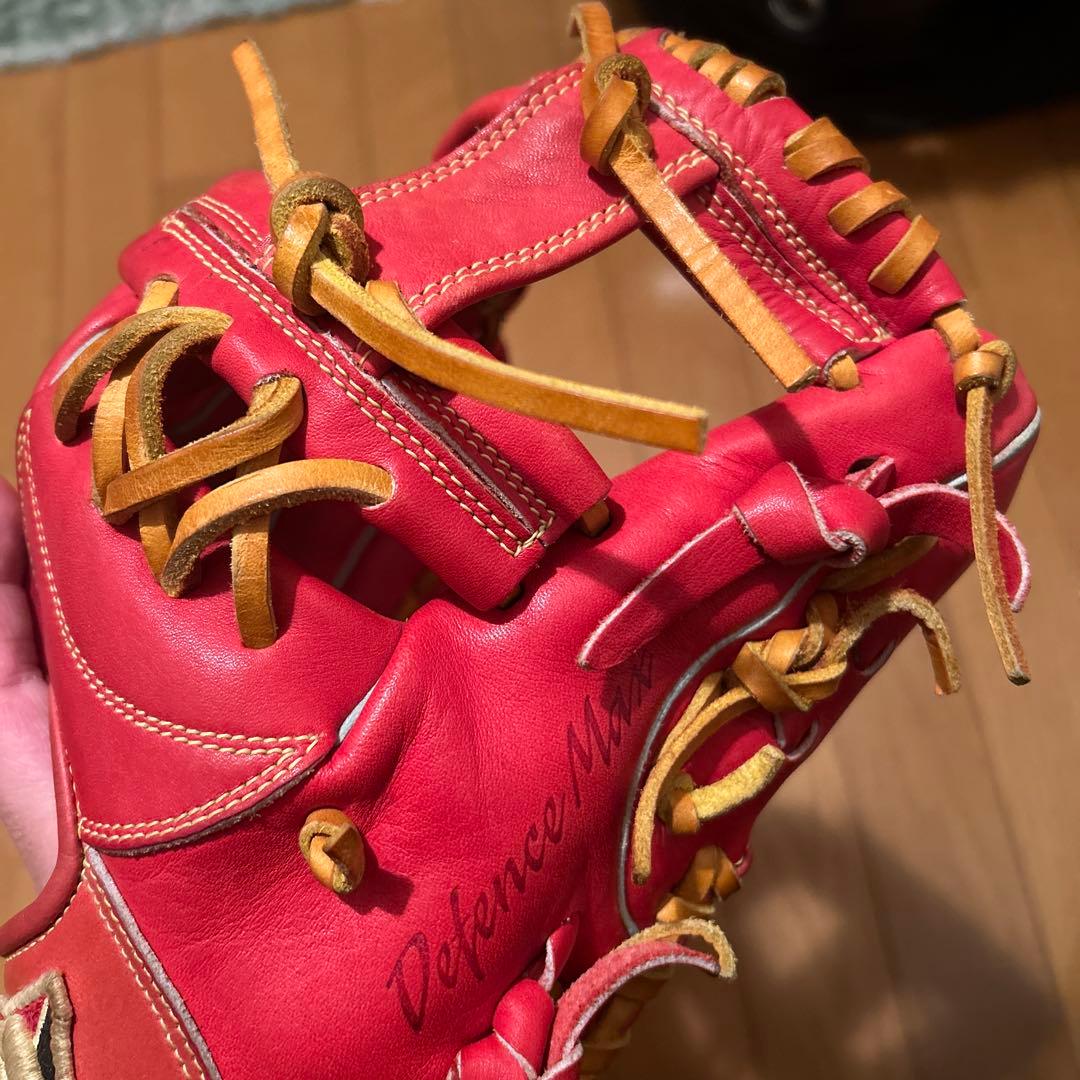 【美品】Wilson 軟式野球用グローブ 赤　れれれ