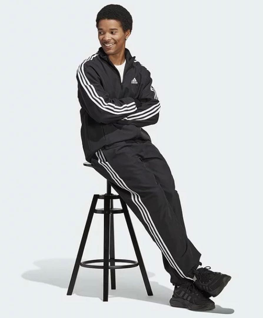 【adidas/アディダス】スリーストライプス ウーブントラックスーツ・XL・黒