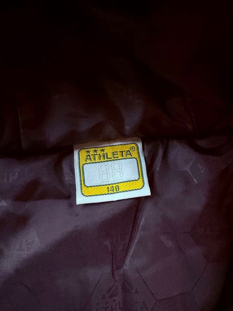 ATHLETAベンチコート ネイビー　サッカー　フード付き