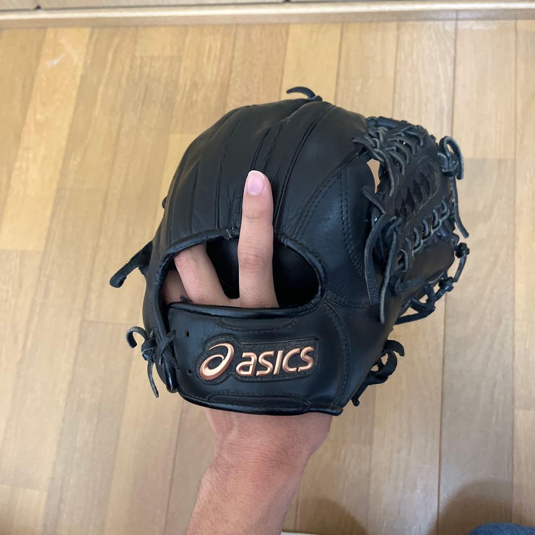 ASICS 軟式グローブ ブラック