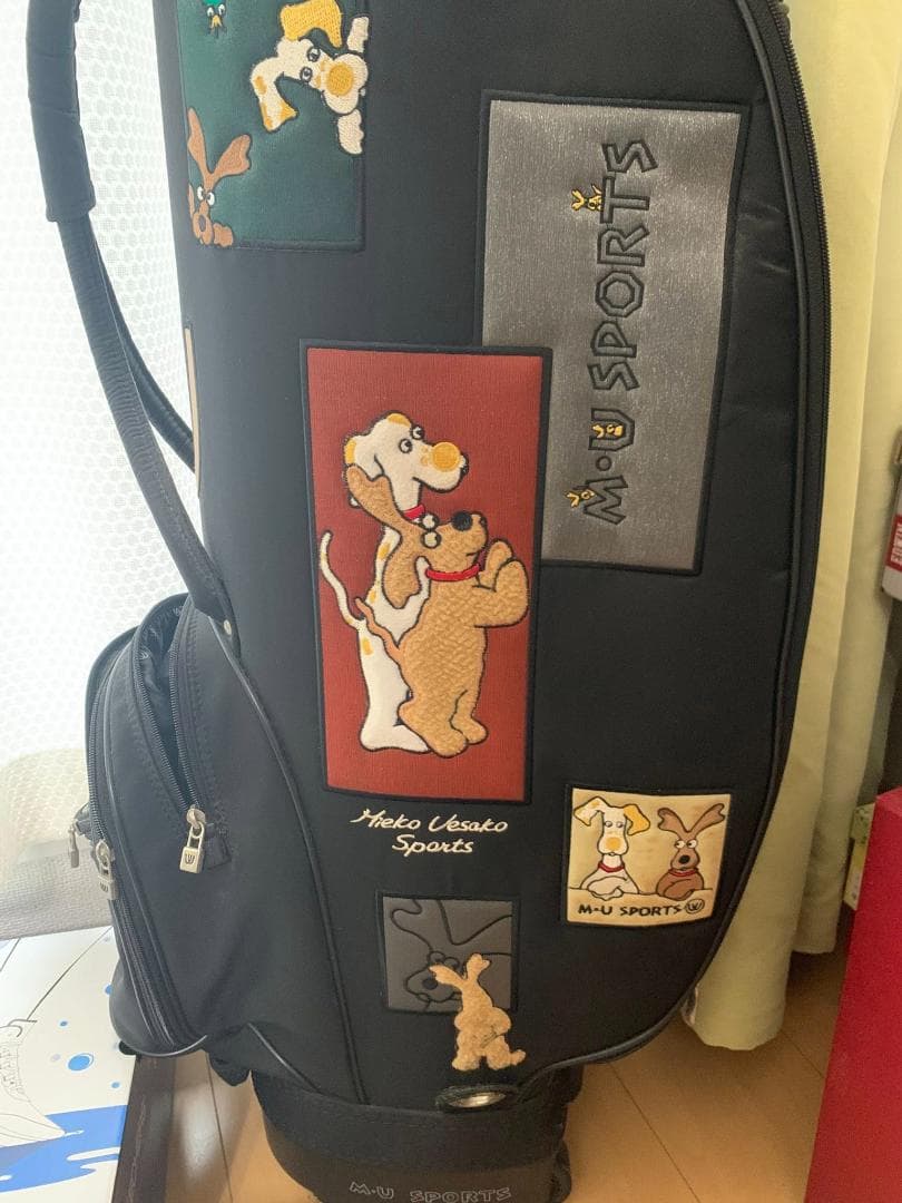 レア！犬の模様は全刺繍です！MIEKO UESAKOゴルフバッグ＆クラブセット