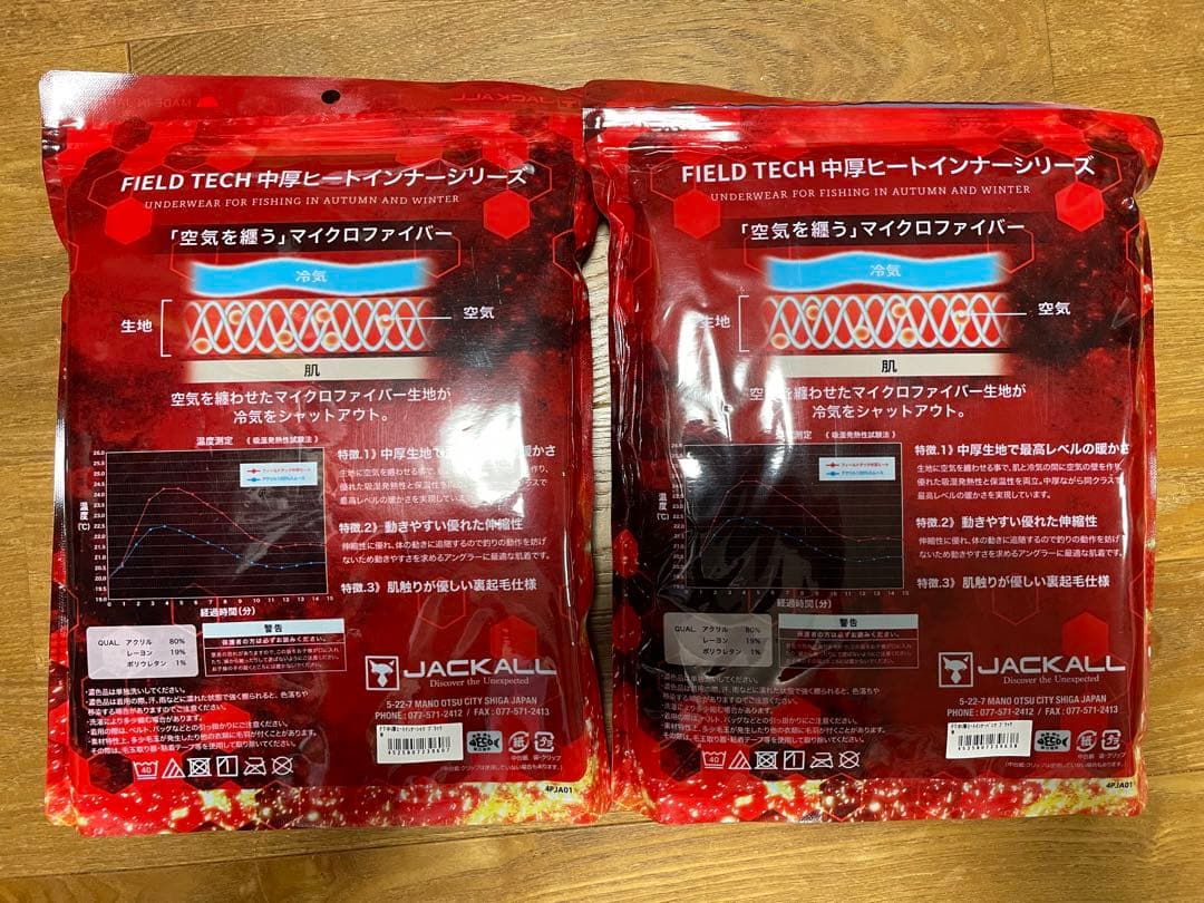 JACKALL フィールドテック 中厚ヒートインナーセット