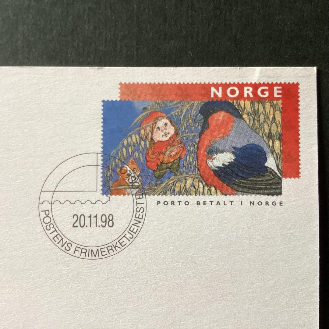 (おまとめ済み)外国使用済み切手　ノルウェー1998・99年クリスマスカード2枚