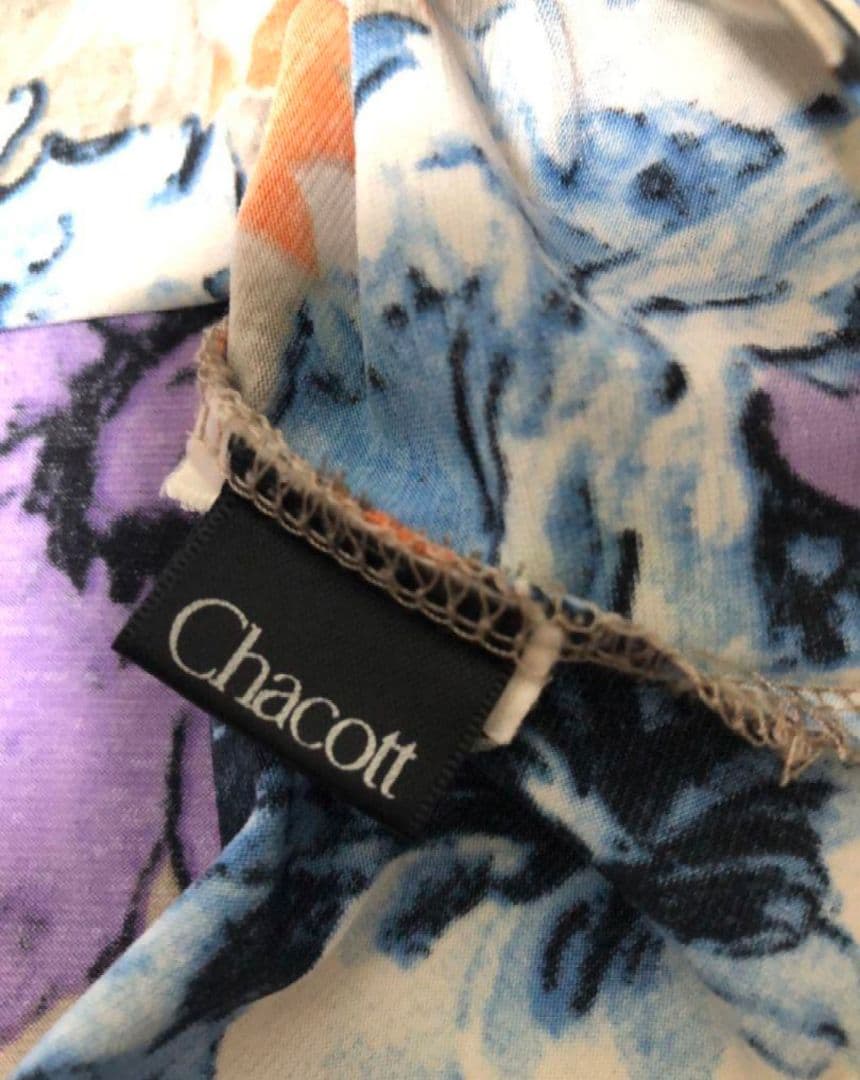 社交ダンス練習着パーティChacott激かわオレンジ系ベースに花柄トップスドレス