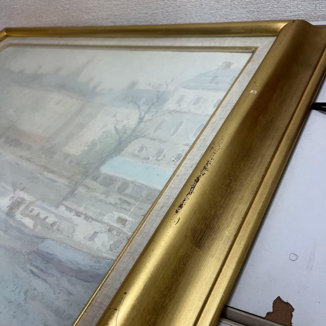 田畑和高　サンミッツェル橋　油絵　金枠　風景　街