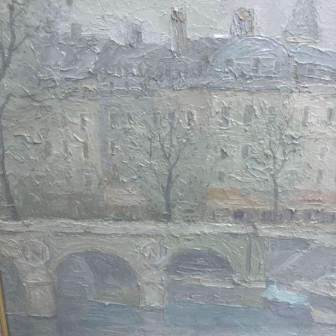 田畑和高　サンミッツェル橋　油絵　金枠　風景　街