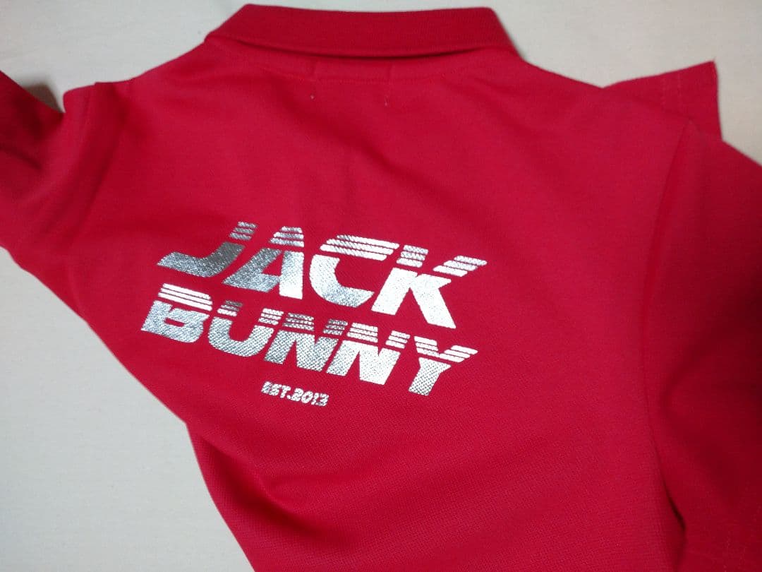 2サイズL ジャックバニー ポロシャツ レッド 赤 レディース 新品 ゴルフ