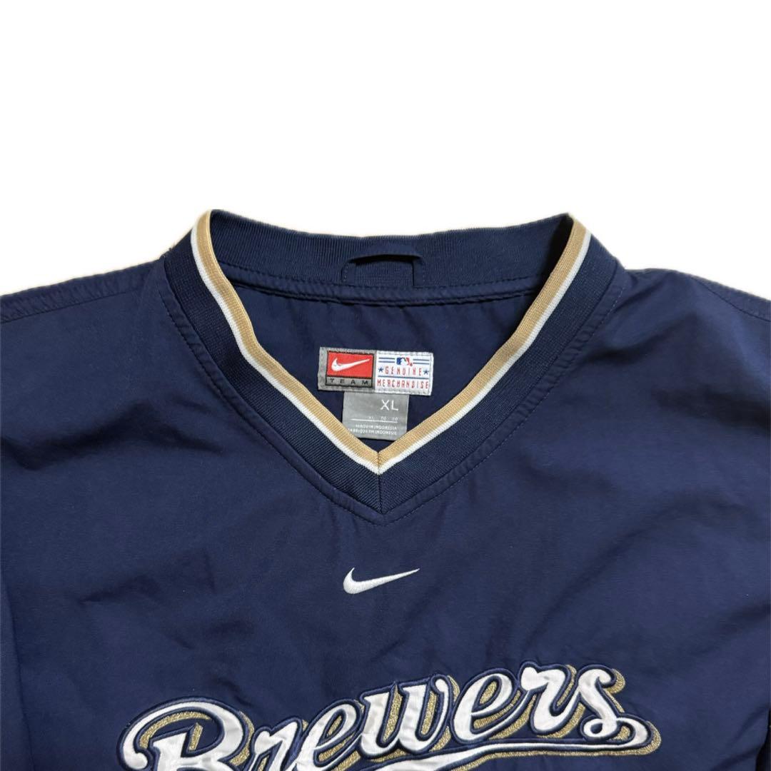 nike milwaukee brewers ナイロンジャケット プルオーバー