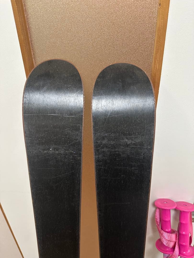 3セットKAZAMA スキー板126cm,ブーツ22.5,ストック100cm付
