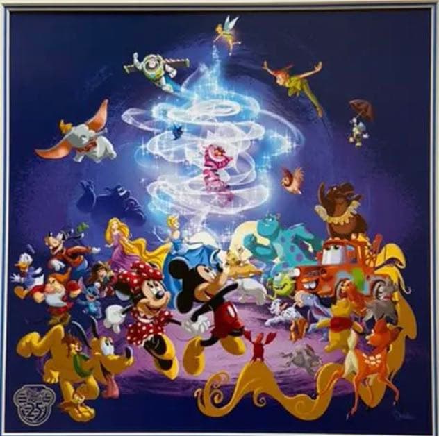 非売品　ディズニーストア25周年　アートパネル　リトグラフ