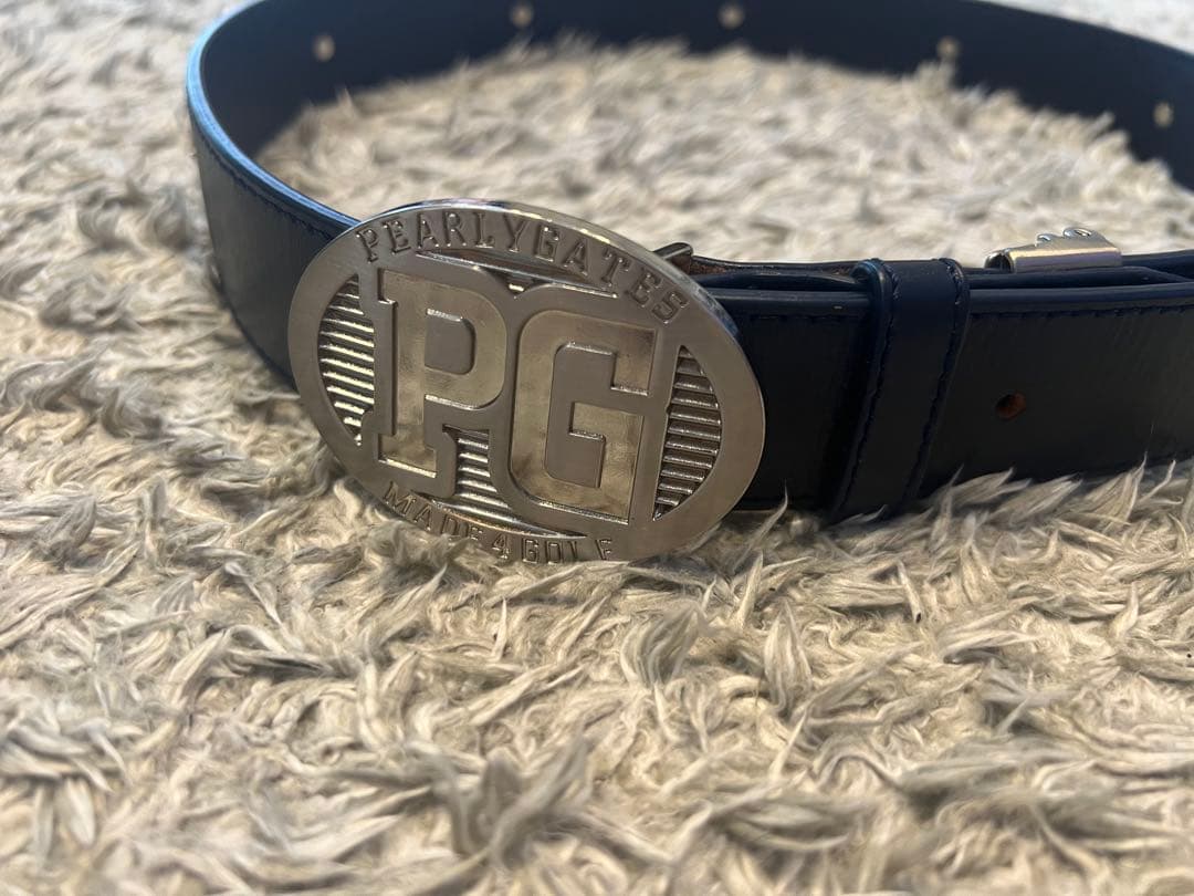 PEARLY GATES ネイビー レザーベルト