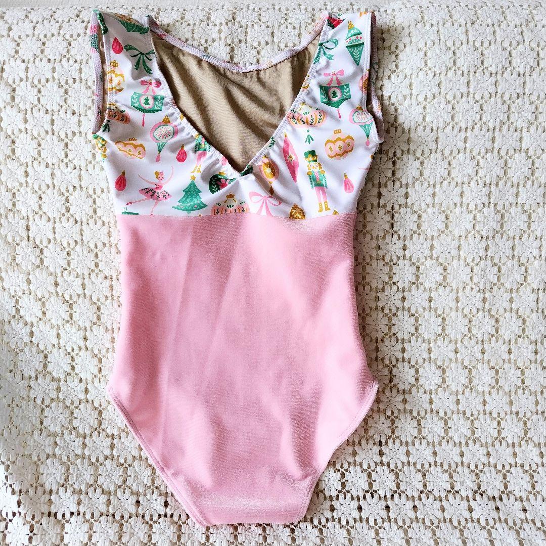 140㎝／くるみ割り人形がこの季節にぴったり♡ピンクのベロアレオタード