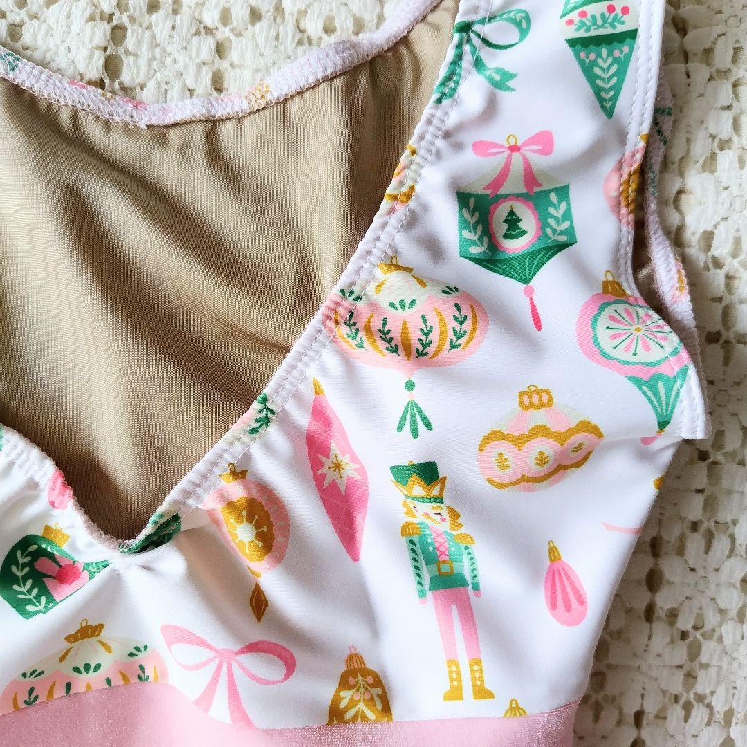140㎝／くるみ割り人形がこの季節にぴったり♡ピンクのベロアレオタード