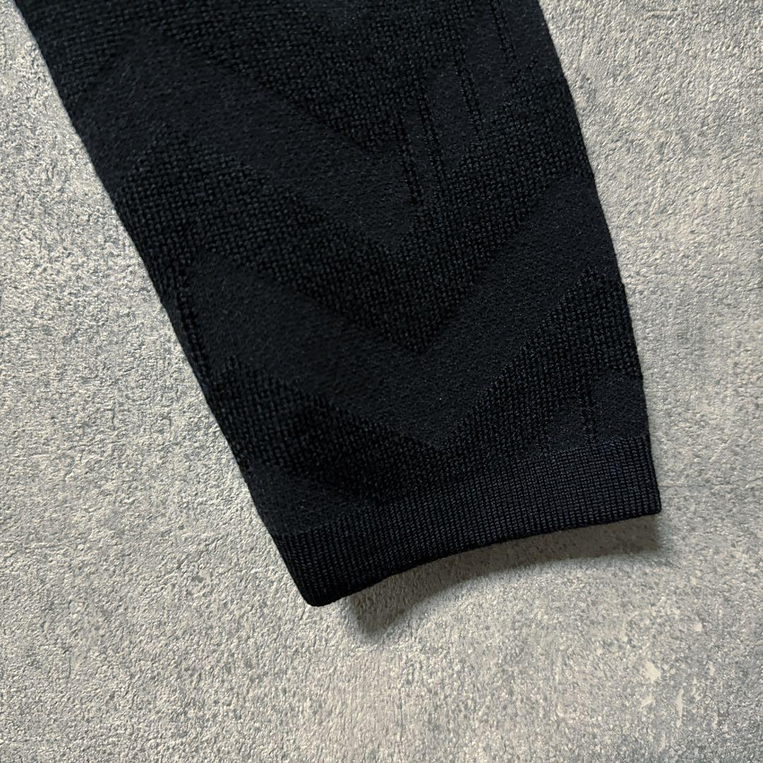 DESCENTE GOLF デサントゴルフ ロゴ ウール タートルニット 黒 M