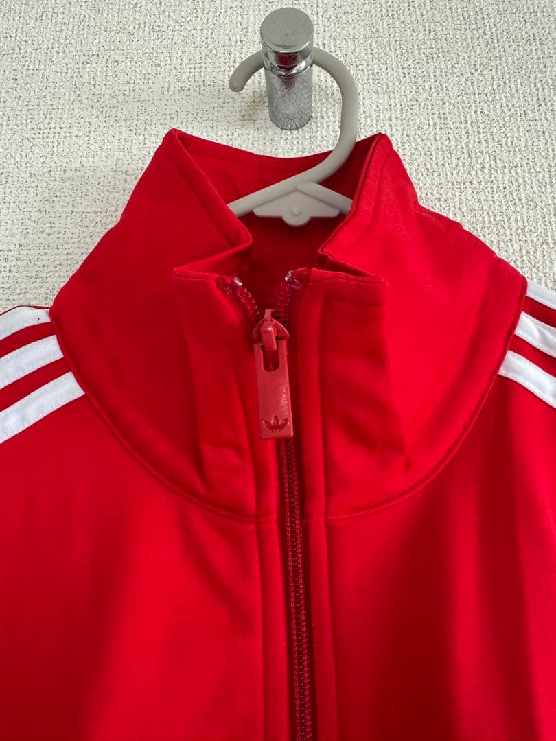adidas レッド ジャージジャケット M