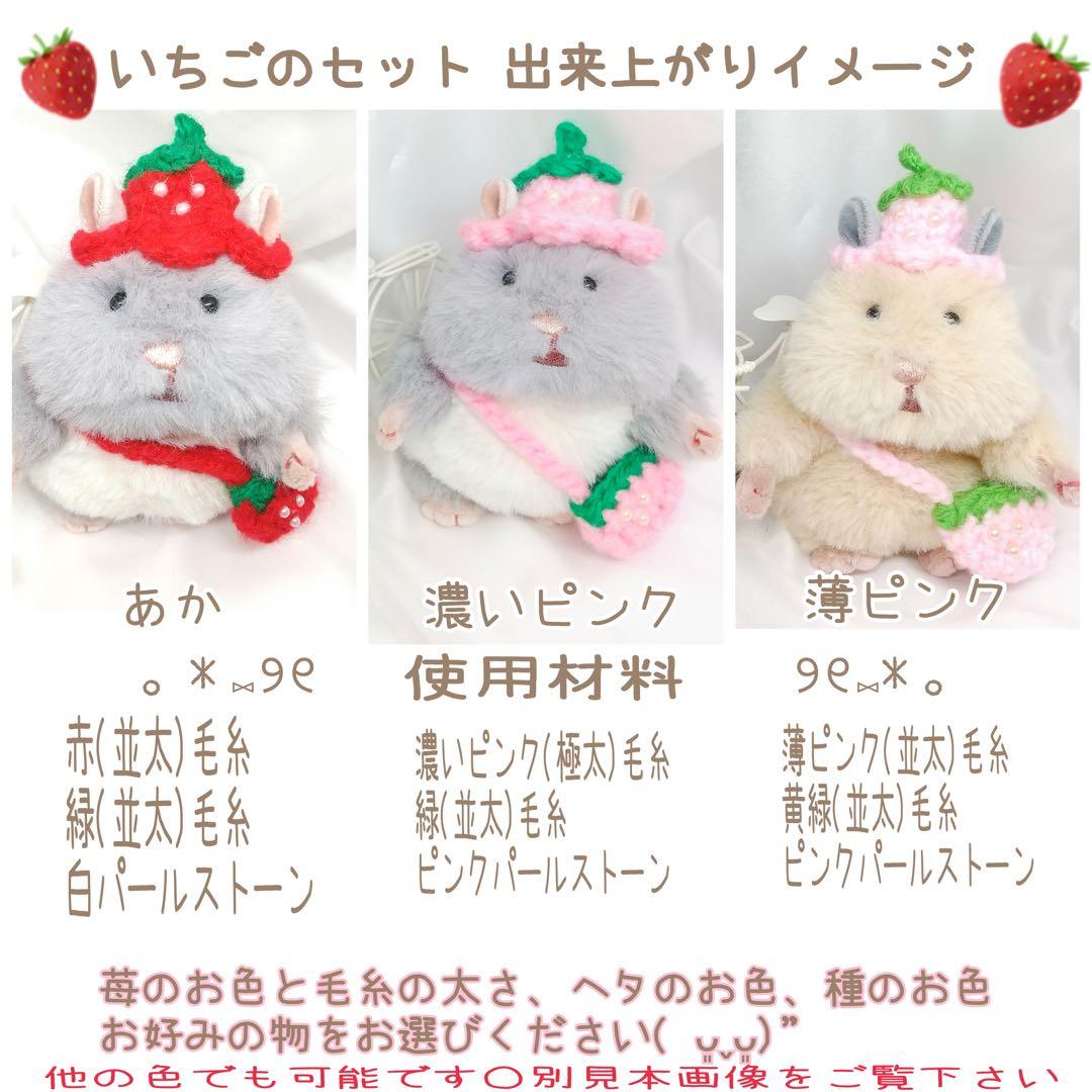はむにぎり サイズ オーダー受付 ぬい服 苺帽子 ポシェットヘッドドレス洋服