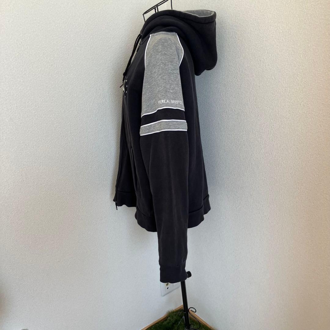 【レア✓FCRB×NIKE】ジップパーカー⚽️Mサイズ/黒グレー/裏起毛