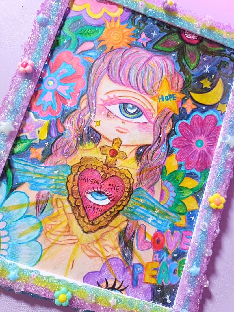 【一点物アート】Icono-Eye-再生-Saving the EARTH