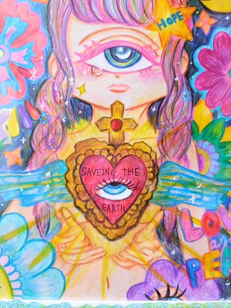 【一点物アート】Icono-Eye-再生-Saving the EARTH