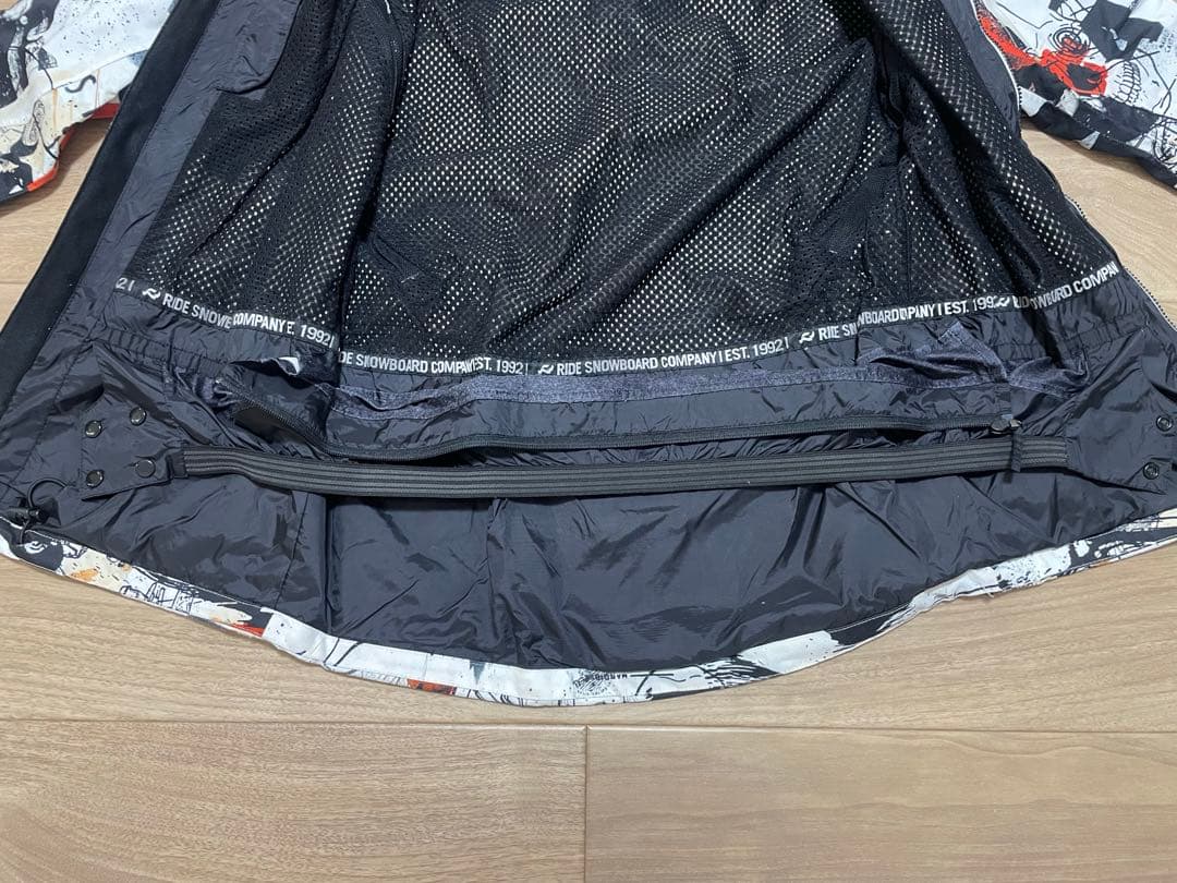 美品 RIDE スノーボードウェア メンズ 上下セット 赤 白