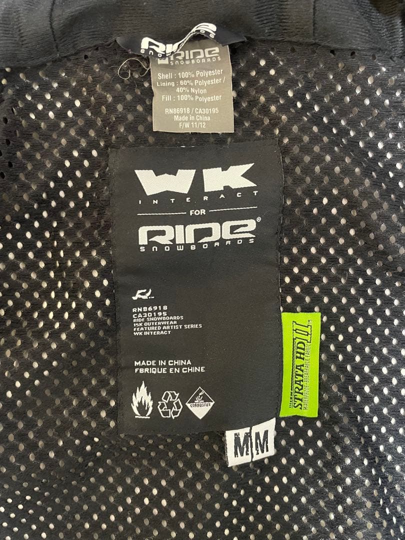 美品 RIDE スノーボードウェア メンズ 上下セット 赤 白