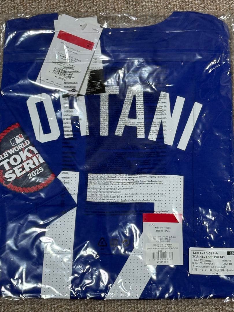 MLB東京シリーズ ドジャース 大谷翔平 ネーム＆ナンバーTシャツ　L ブルー