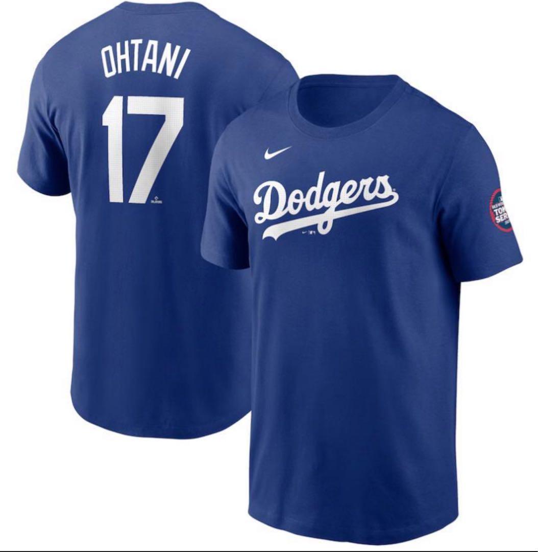 MLB東京シリーズ ドジャース 大谷翔平 ネーム＆ナンバーTシャツ　L ブルー