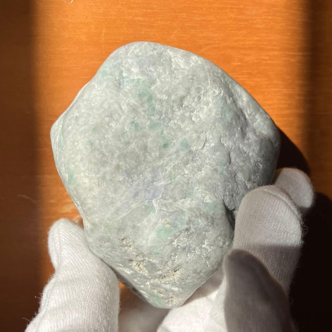 糸魚川翡翠 【463g】 灰ラベンダー翡翠　グリーン混じり