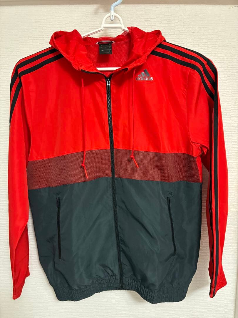 adidas ジャージ上下セット Lサイズ 赤黒