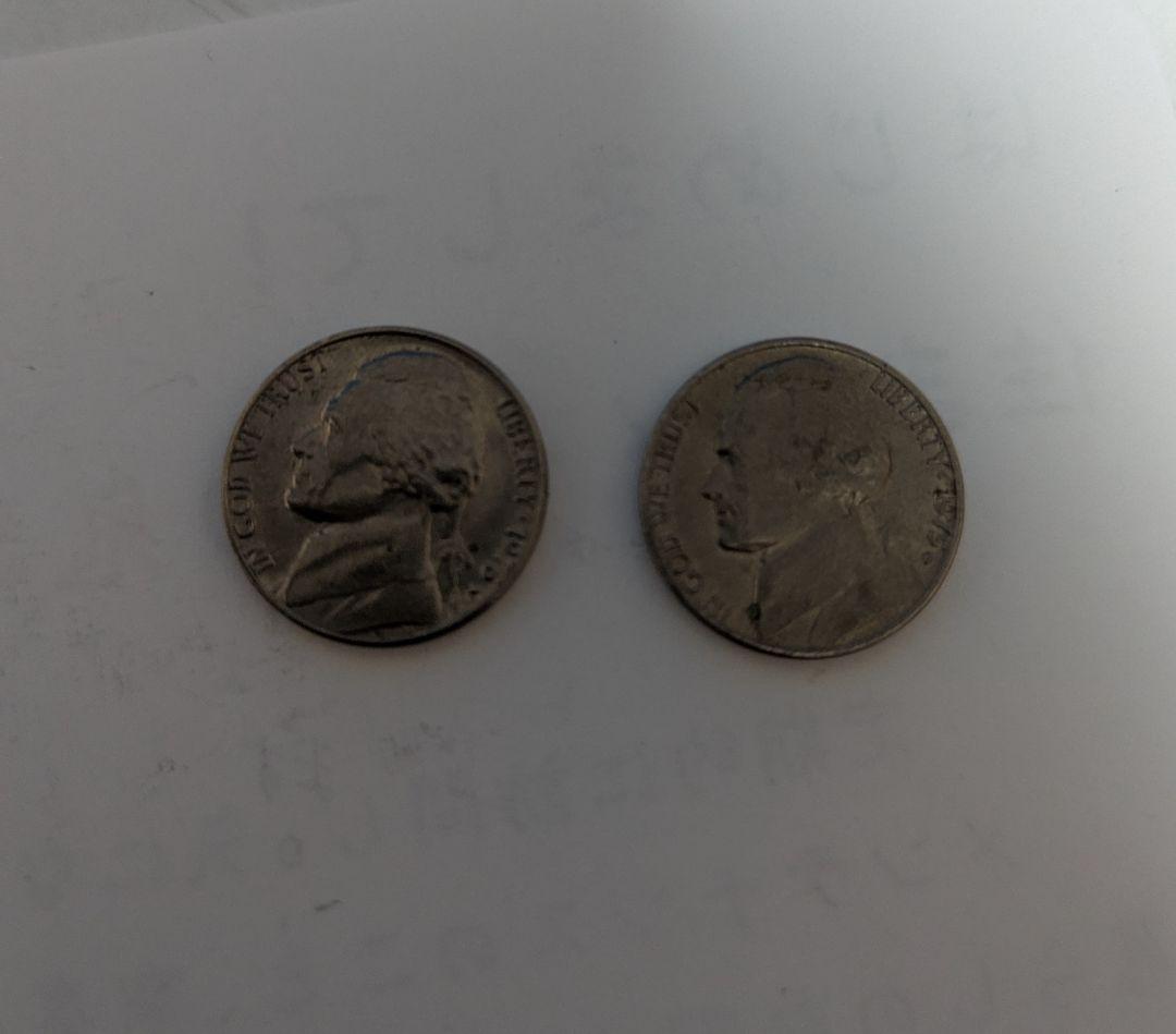 クォーター銀貨と白銅貨 計10枚と5セント2枚 合計12枚セット