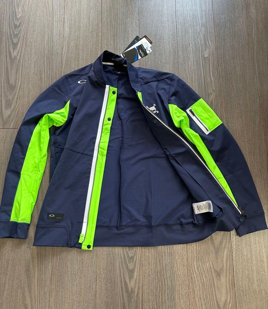 新品 OAKLEY オークリー ゴルフジャケット UPF50 吸汗速乾 紺系 M