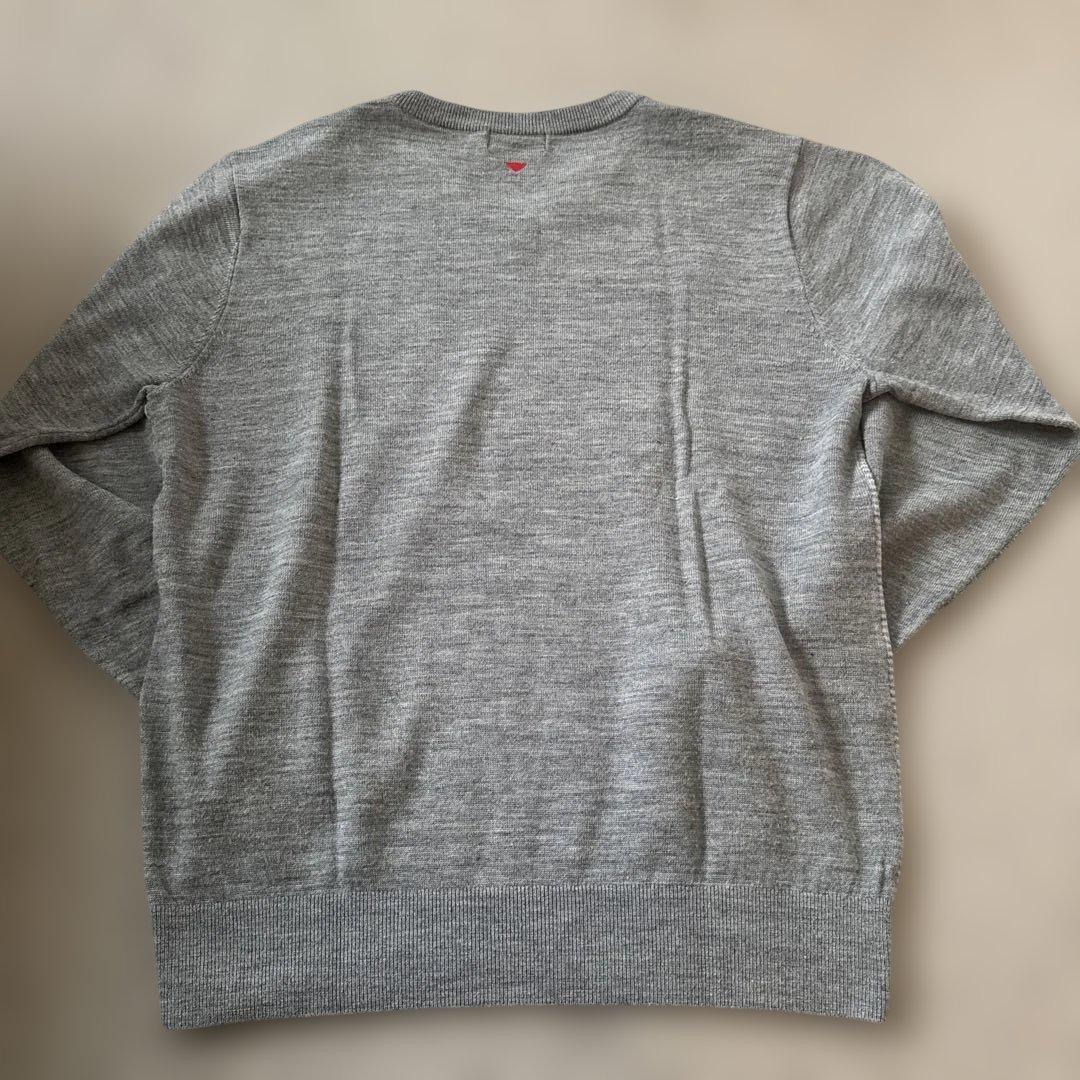 〈美品〉and per se グレー Vネックセーター　メンズ　LL トップス