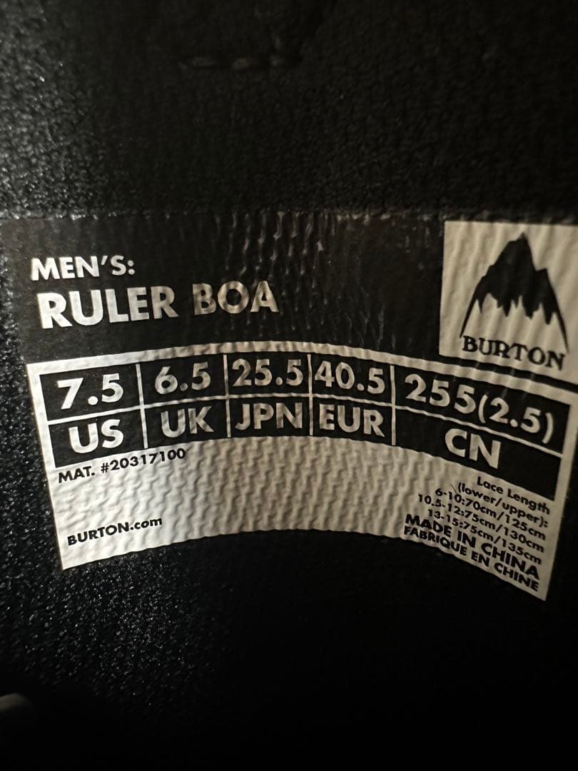 BURTON メンズ スノーボード ブーツ RULER BOA 25.5cm